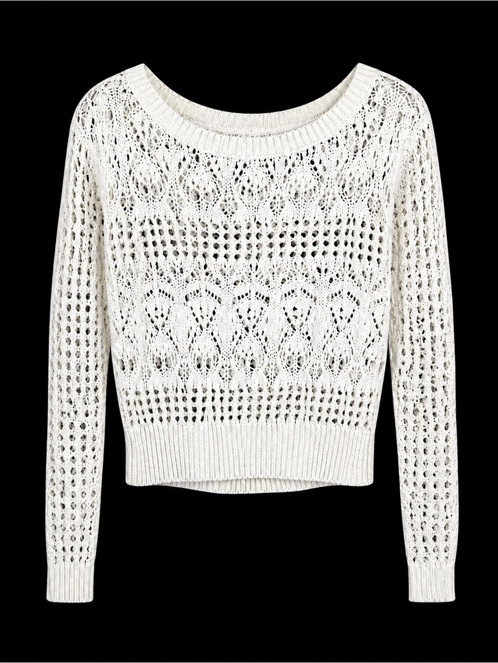 Aeropostale White  Open Knit Pullover